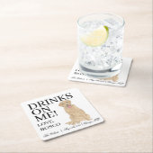 Gepersonaliseerde Dudley Labrador Hond bruiloft Kartonnen Onderzetters (Insitu)