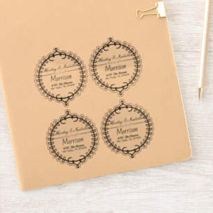 Gepersonaliseerde duidelijke kalligrafie Adresetik Sticker