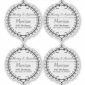 Gepersonaliseerde duidelijke kalligrafie Adresetik Sticker (Voorkant)