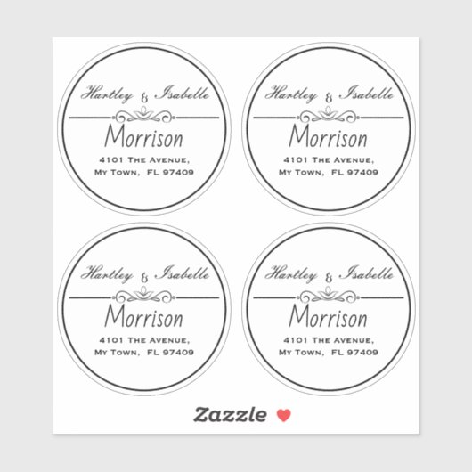 Gepersonaliseerde Duidelijke Ronde Adresetiketten Sticker (Vel)