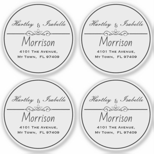 Gepersonaliseerde Duidelijke Ronde Adresetiketten Sticker (Voorkant)