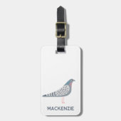 Gepersonaliseerde duif bagagelabel (Voorkant verticaal)