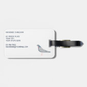 Gepersonaliseerde duif bagagelabel (Achterkant horizontaal)