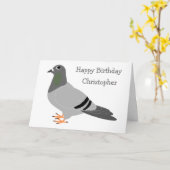 Gepersonaliseerde Duif Ontwerp Verjaardag Kaart (Gele Bloem)