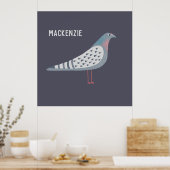 Gepersonaliseerde duif poster (Keuken)