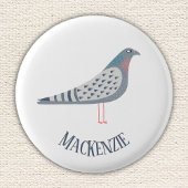 Gepersonaliseerde duif ronde button 3,2 cm