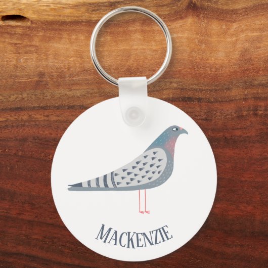 Gepersonaliseerde duif sleutelhanger (Achterkant)