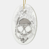 Gepersonaliseerde duik Utila Honduras Skull Scuba Keramisch Ornament (Links)