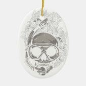 Gepersonaliseerde duik Utila Honduras Skull Scuba Keramisch Ornament (Voorkant)