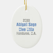 Gepersonaliseerde duik Utila Honduras Skull Scuba Keramisch Ornament (Achterkant)