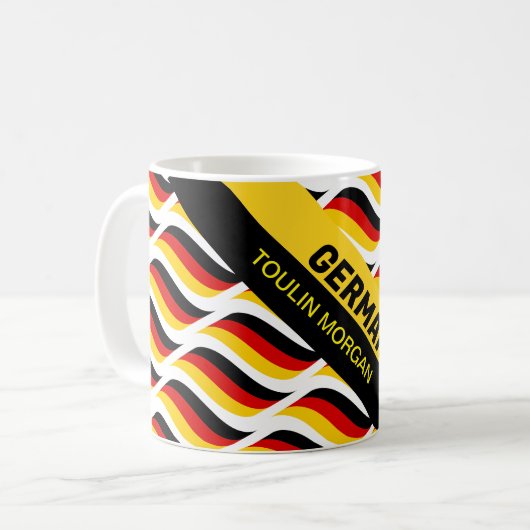 Gepersonaliseerde Duitse Flag Koffie Mok (Voorkant links)