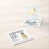 Gepersonaliseerde Duitse herder bruiloft Kartonnen Onderzetters (Insitu)