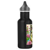 Gepersonaliseerde Duitse herder en grillige bloeme Waterfles (Links)