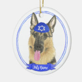 Gepersonaliseerde Duitse Herder Hond Chanoeka Keramisch Ornament (Links)