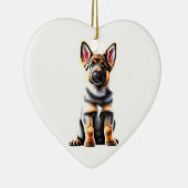 Gepersonaliseerde Duitse Herder Hond Puppy Keramisch Ornament (Rechts)