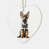 Gepersonaliseerde Duitse Herder Hond Puppy Keramisch Ornament (Links)