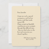 Gepersonaliseerde Duitse herder hond verlies sympa Kaart (Achterkant)