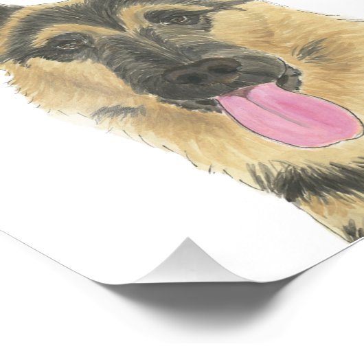 Gepersonaliseerde Duitse herder kunst Foto Afdruk (Hoek)