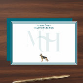 Gepersonaliseerde Duitse Herder Note Monogram Briefpapier