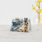 Gepersonaliseerde Duitse Herdershond Memorial Kaar Kaart (Gele Bloem)