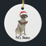 Gepersonaliseerde Duitse horthaired Pointer (lever Keramisch Ornament<br><div class="desc">Maak de mooie lijst dit jaar met een gepersonaliseerde versiering van je zoete aanwijzer elf!</div>