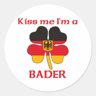 Gepersonaliseerde Duitse Kiss Me I'm Bader Ronde Sticker