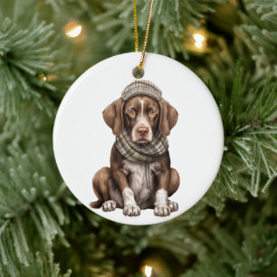 Gepersonaliseerde Duitse kortharige pointer Dog Ar Keramisch Ornament
