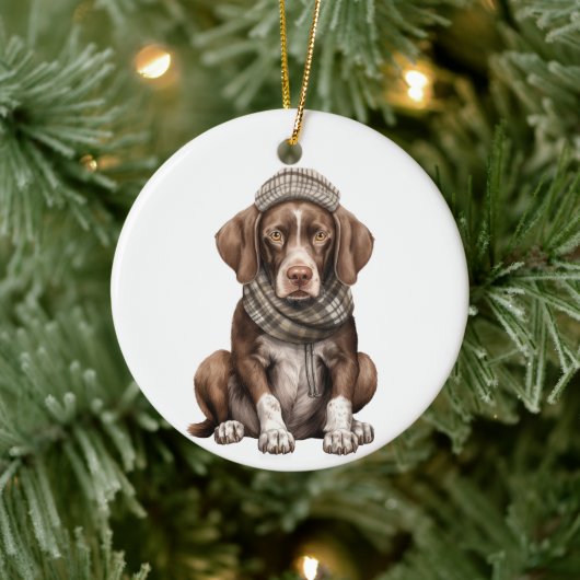 Gepersonaliseerde Duitse kortharige pointer Dog Ar Keramisch Ornament (Boom)