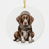 Gepersonaliseerde Duitse kortharige pointer Dog Ar Keramisch Ornament (Voorkant)