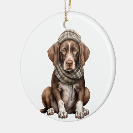 Gepersonaliseerde Duitse kortharige pointer Dog Ar Keramisch Ornament (Links)