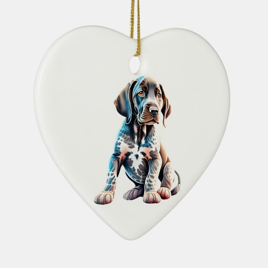 Gepersonaliseerde Duitse kortharige pointer puppy Keramisch Ornament (Rechts)