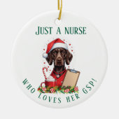 Gepersonaliseerde Duitse kortharige wijzerverpleeg Keramisch Ornament (Voorkant)