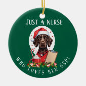 Gepersonaliseerde Duitse kortharige wijzerverpleeg Keramisch Ornament (Voorkant)