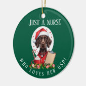 Gepersonaliseerde Duitse kortharige wijzerverpleeg Keramisch Ornament (Links)