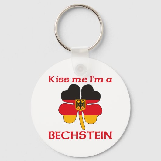 Gepersonaliseerde Duitse kus Ik ben Bechstein Sleutelhanger (Voorkant)