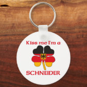 Gepersonaliseerde Duitse kus Ik ben Schneider Sleutelhanger (Voorkant)