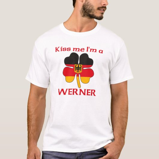 Gepersonaliseerde Duitse kus Ik ben Werner T-shirt (Voorkant)