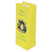 🌸 gepersonaliseerde Duitse Oster Pattern 🐣 Wijn Cadeautas (Voorkant Gekanteld)