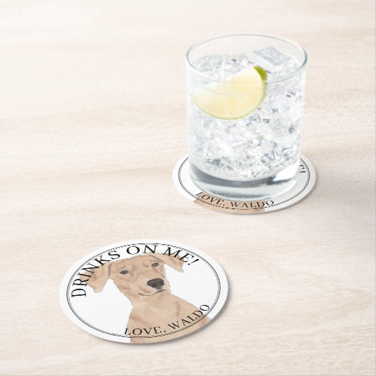 Gepersonaliseerde Duitse Pinscher bruiloft Ronde Kartonnen Onderzetter (Insitu)