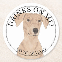 Gepersonaliseerde Duitse Pinscher bruiloft Ronde Kartonnen Onderzetter