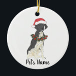 Gepersonaliseerde Duitse Shorthaired Pointer (zwar Keramisch Ornament<br><div class="desc">Maak de mooie lijst dit jaar met een gepersonaliseerde versiering van je zoete aanwijzer elf!</div>