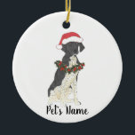 Gepersonaliseerde Duitse Shorthaired Pointer (zwar Keramisch Ornament<br><div class="desc">Maak de mooie lijst dit jaar met een gepersonaliseerde versiering van je zoete aanwijzer elf!</div>