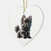 Gepersonaliseerde Duitse Spitz Puppy Keramisch Ornament (Links)