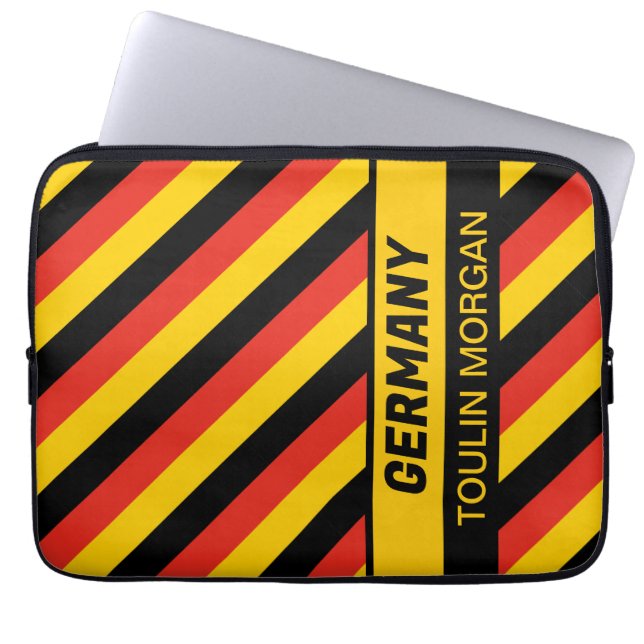 Gepersonaliseerde Duitse vlag Laptop Sleeve (Voorkant)