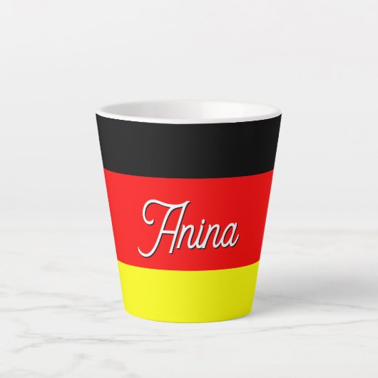 Gepersonaliseerde Duitse vlag Latte Mok (Voorkant)