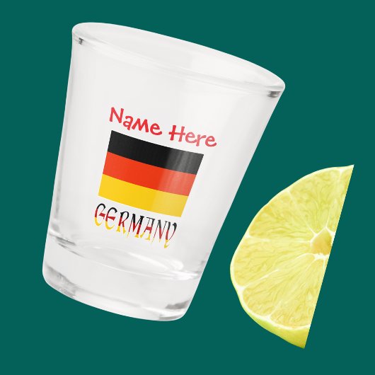 Gepersonaliseerde Duitsland Duitse Vlag Rood Shot Glas
