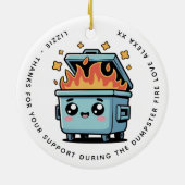 Gepersonaliseerde dumpster support Bedankt Bestie Keramisch Ornament (Achterkant)