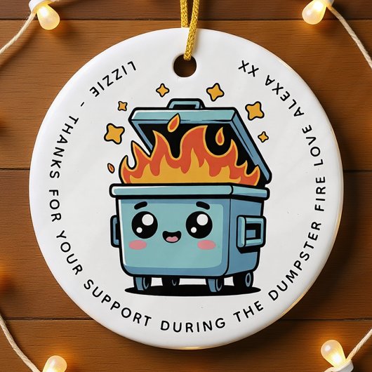 Gepersonaliseerde dumpster support Bedankt Bestie Keramisch Ornament