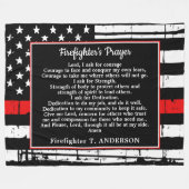 Gepersonaliseerde dun brandweerdienst voor de rode fleece deken (Voorkant (Horizontaal))