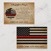 Gepersonaliseerde dun brandweerdienst voor de rode visitekaartje (Voorkant / Achterkant)